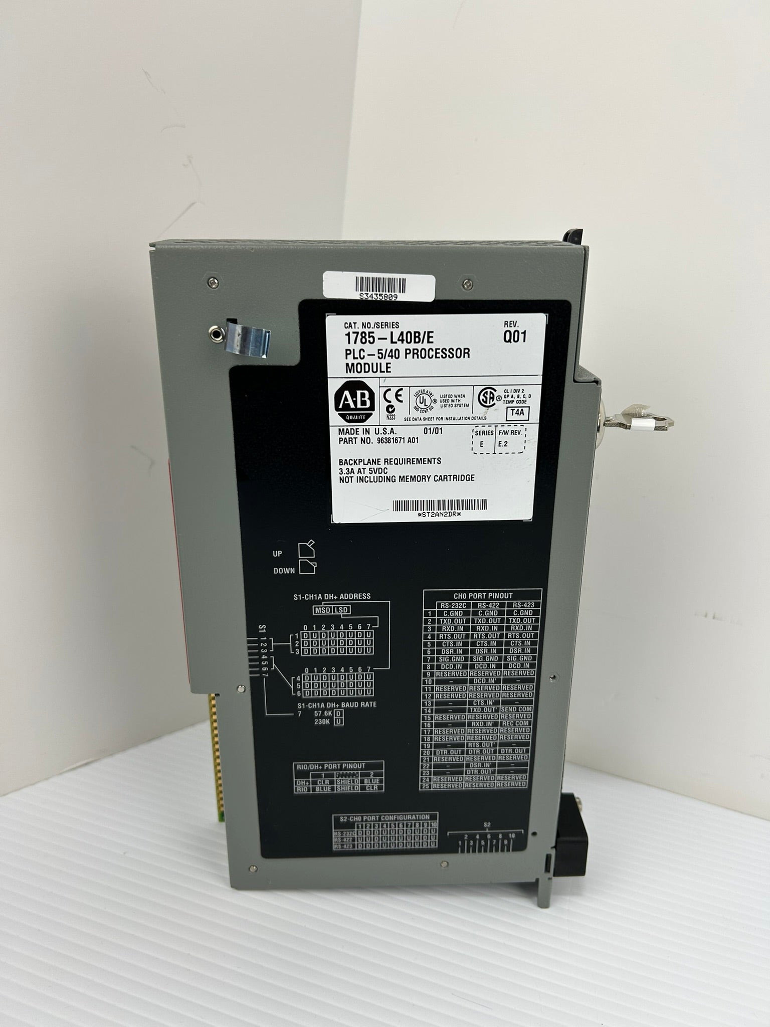 Allen-Bradley 1785-L40B PLC-5/40 Processor Module Ser E Rev Q01 5VDC 3.3A w/ Key