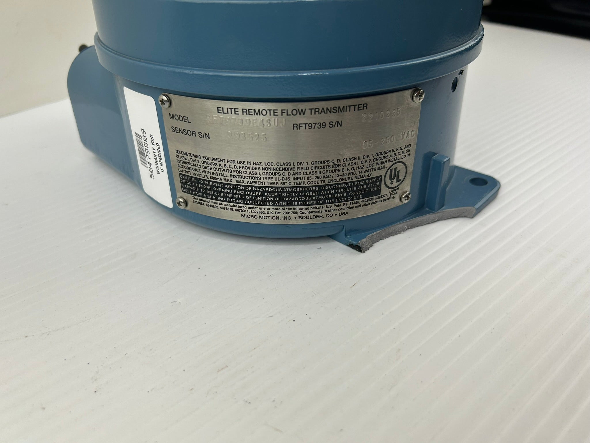 Micro Motion RFT9739E4SUJ Elite Remote Flow Transmitter 85-250V Check Condition