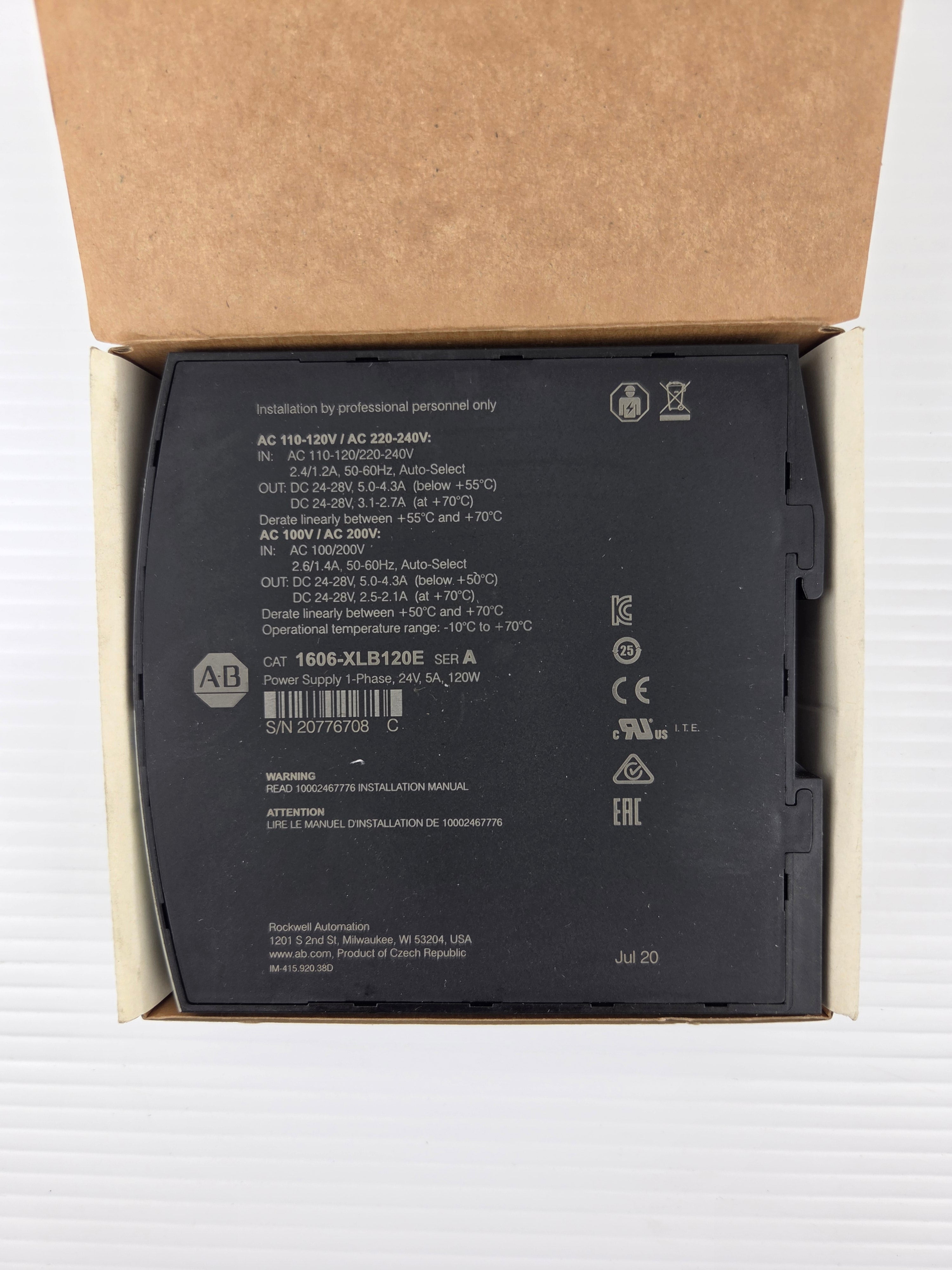 Allen-Bradley 1606-XLB Power Supply 1606-XLB120E Series A 24V 1PH - US Shipping