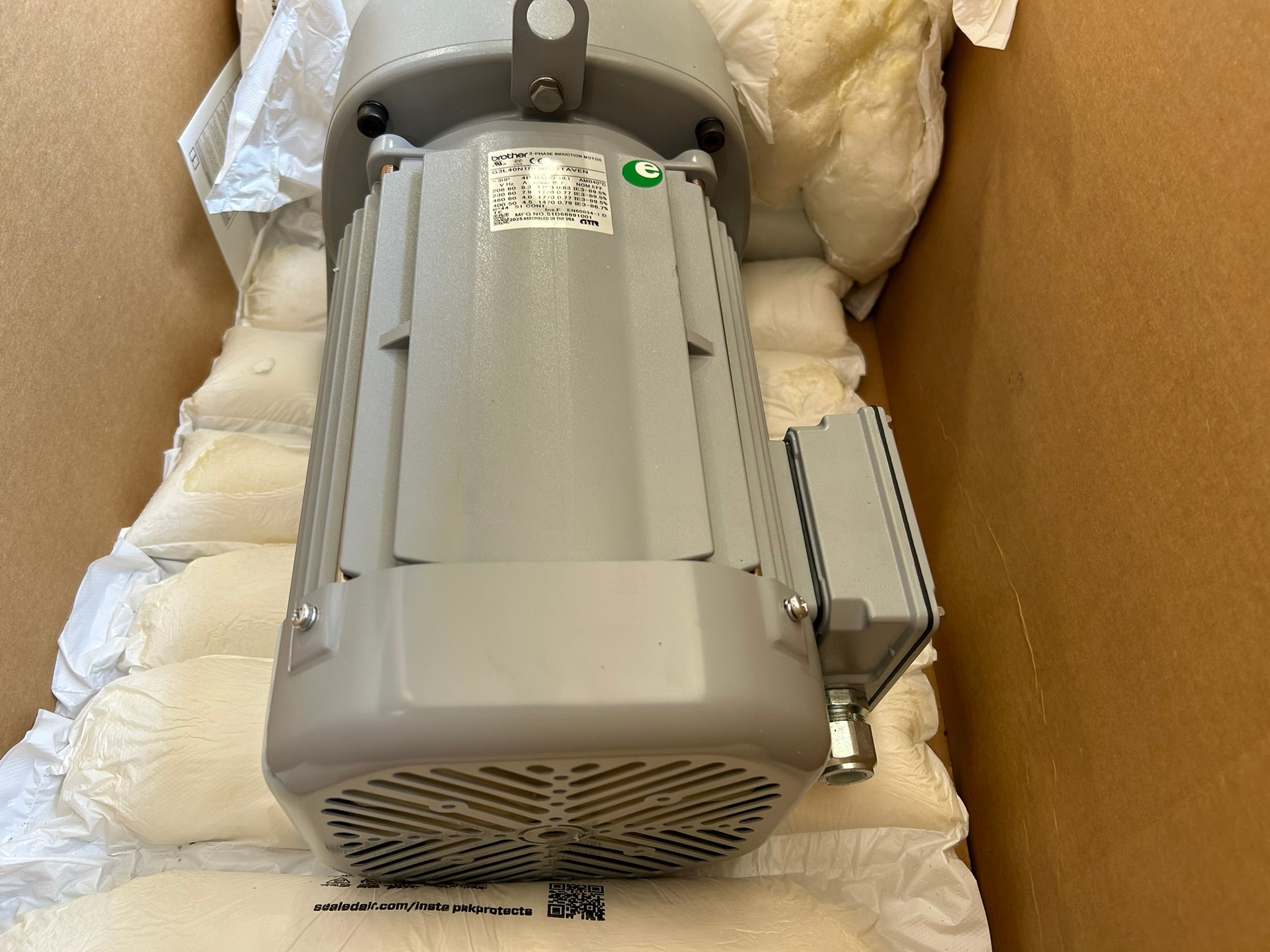Brother G3L40N10-MB22TAVEN 3HP 3PH Gearmotor 10:1 Ratio 460V 1770 RPM 4P IE3