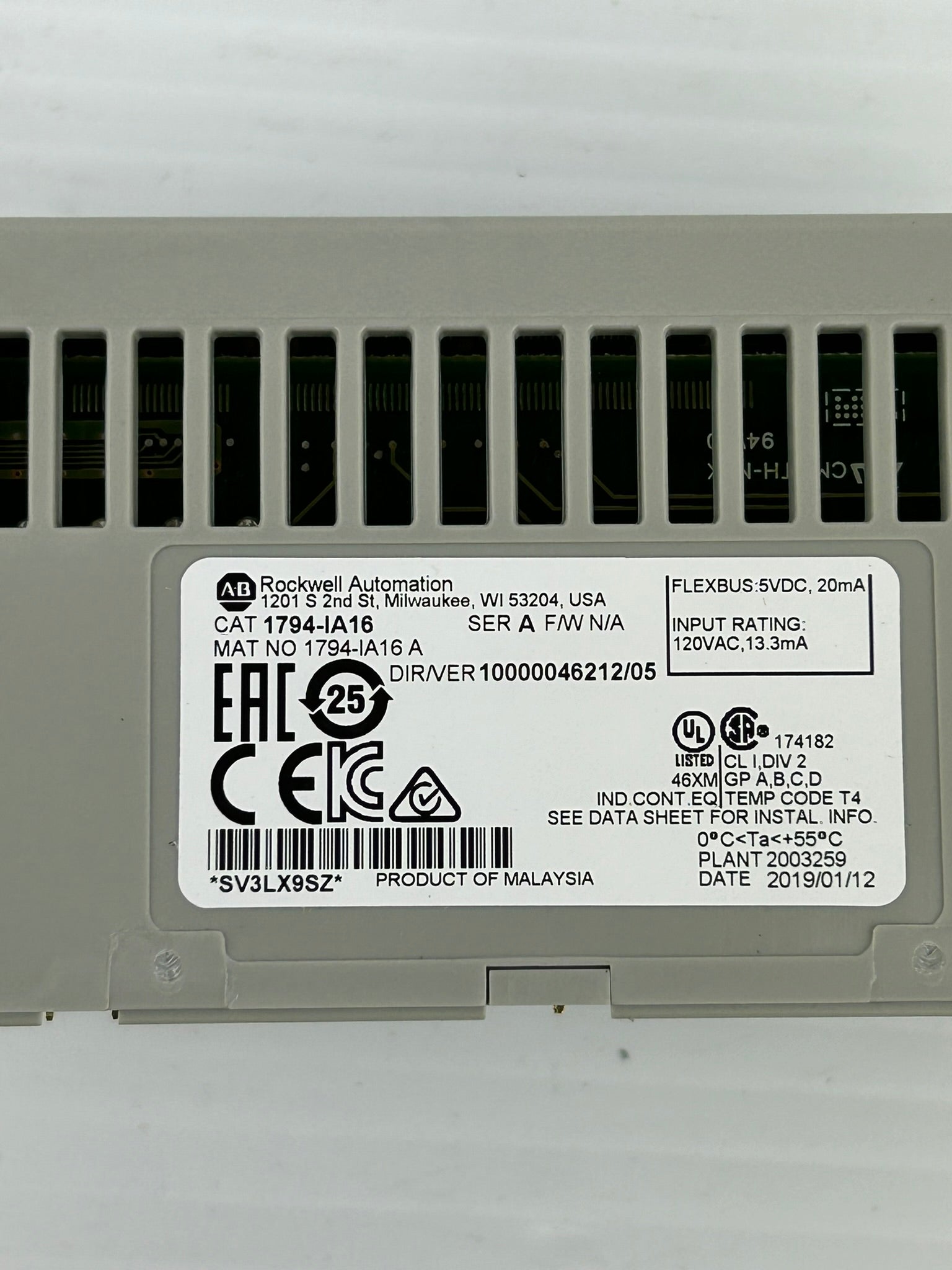 Allen Bradley 1794-IA16 Flex I/O Input Module Series A 120 VAC