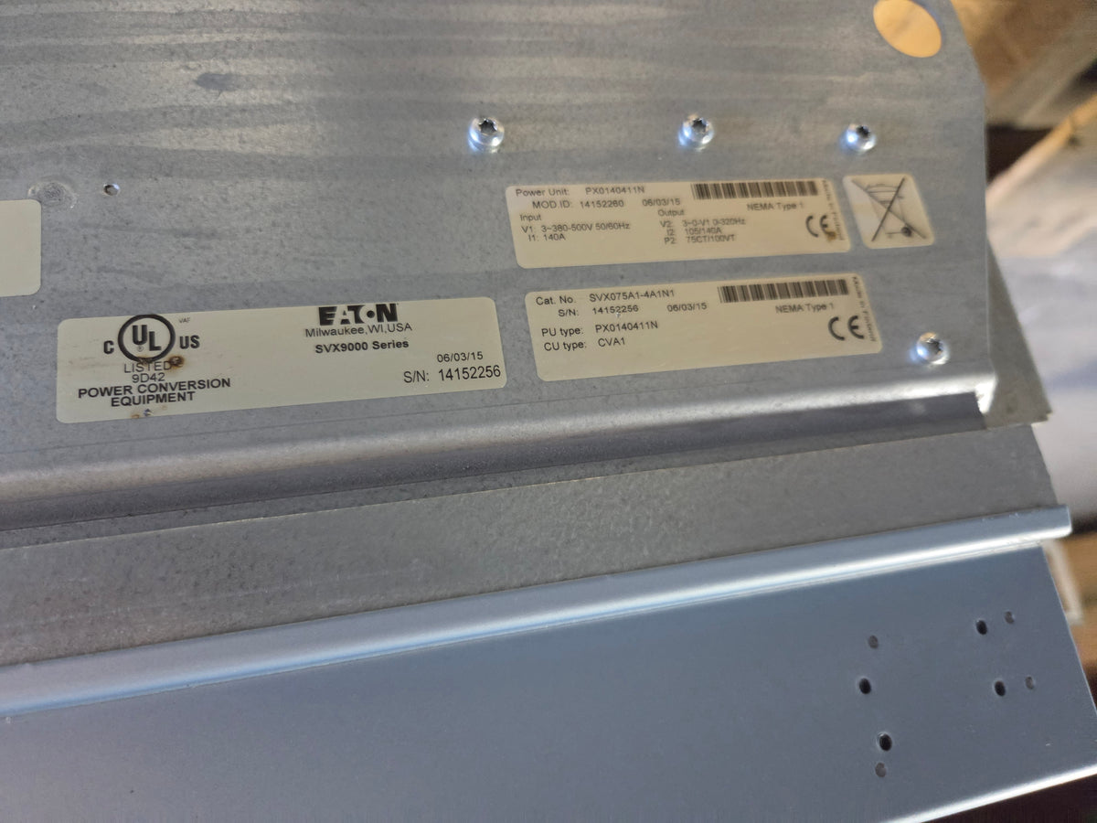 Eaton SVX9000 VFD Drive SVX075A1-4A1N1 NEMA Type 1 PX0140411N 3PH 500V 140A