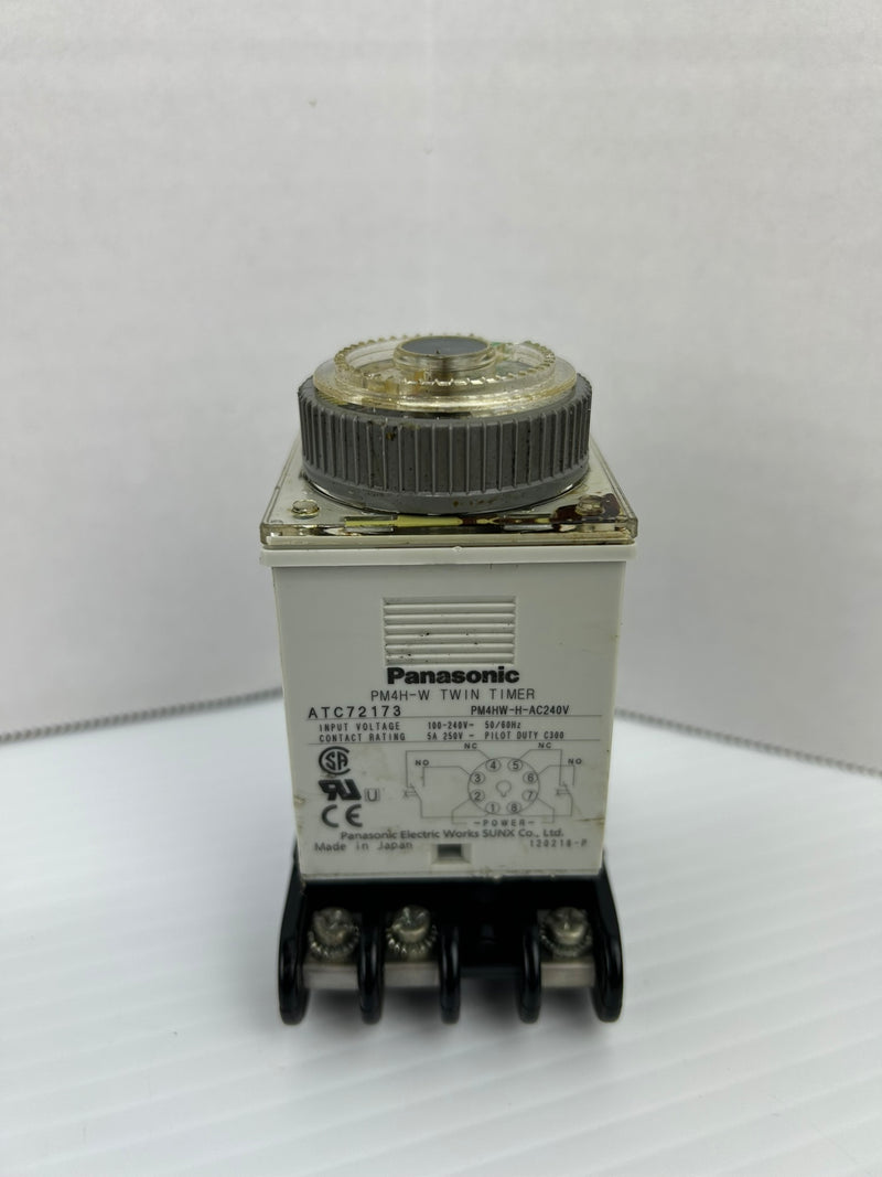 Panasonic PM4H-W Twin Timer Relay ATC72173 With Base 0-5sec. 250V 5A 50/60Hz