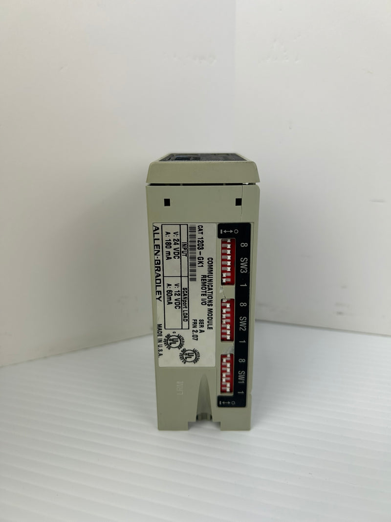 Allen-Bradley 1203-GK1 Communication Module Remote I/O Series A FRN 2.07 24VDC