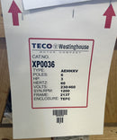 TECO Westinghouse XP0036 Motor High Eff. Explosion Proof 3 HP 6 Pole 213T AEHHXV