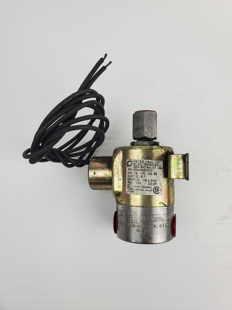 Peter Paul Electronics 25NK92BCM Solenoid Valve 120V 60Hz 8.7 Watts