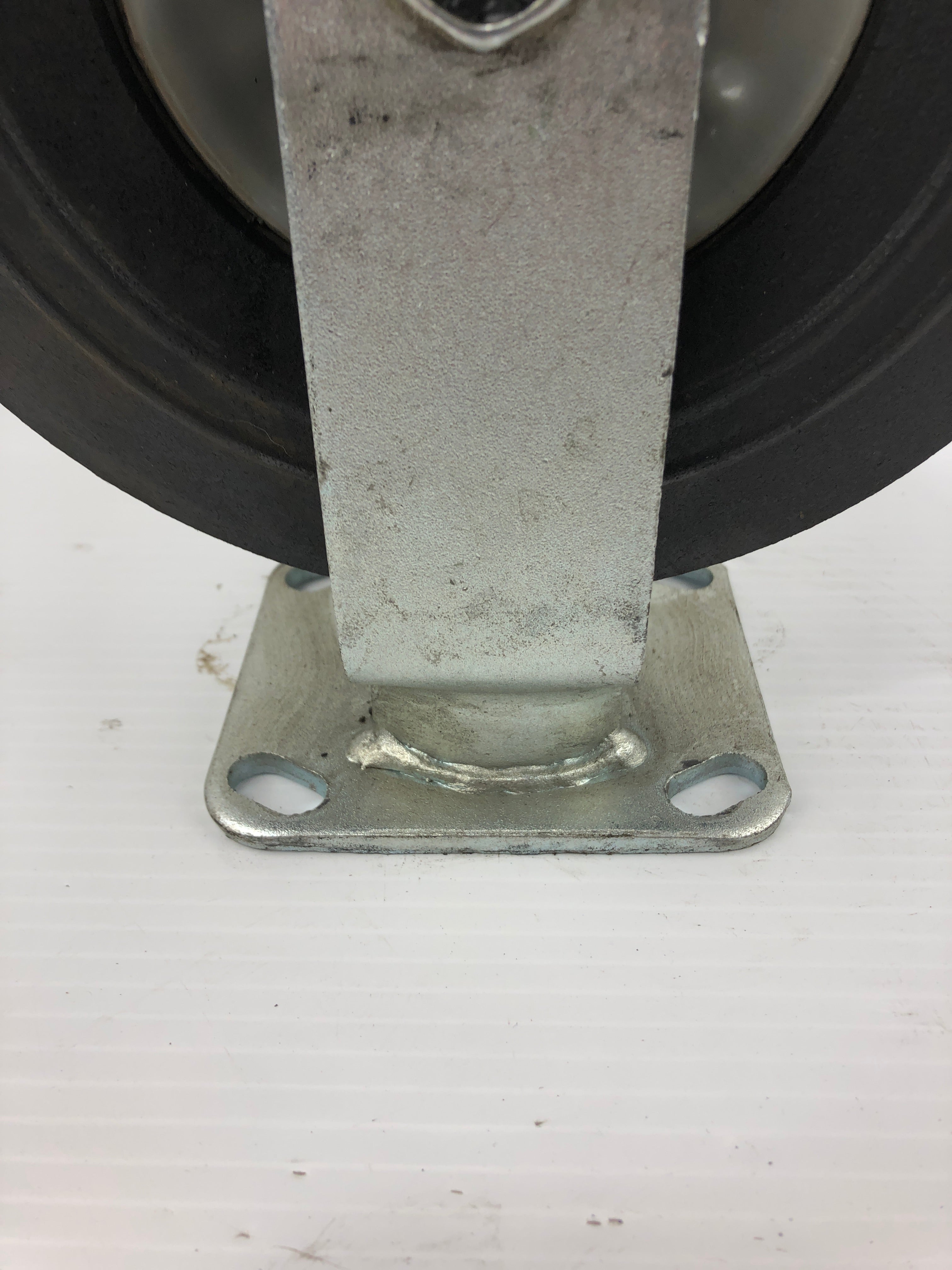 8" Caster Wheel with Bracket 1NWY9 Flat-Free Solid Rubber