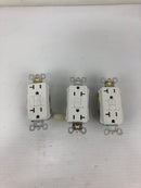 Legrand Pass & Seymour Type A Square Receptacle 20A 125V 60Hz - Lot of 3