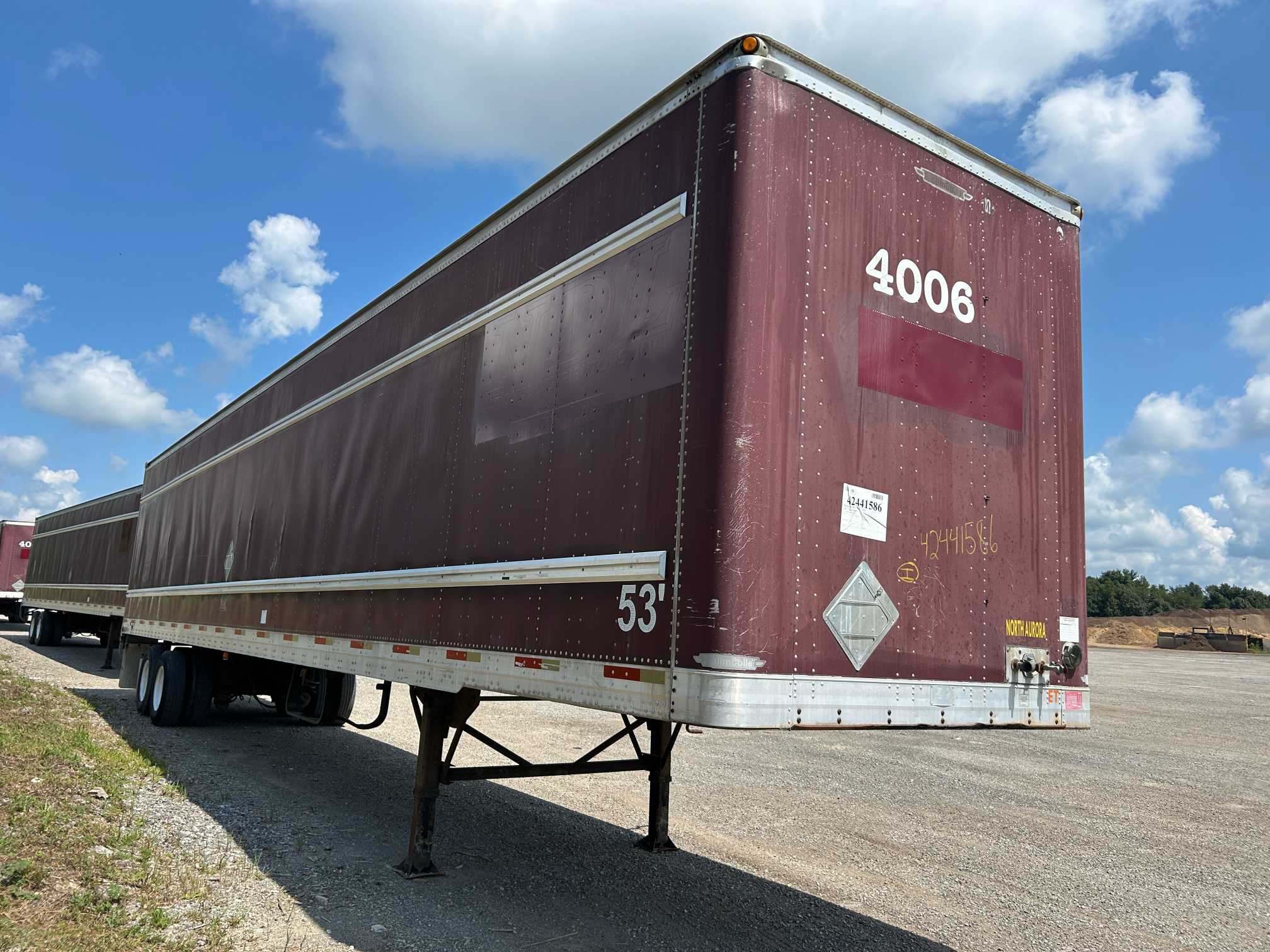 2004 Trailmobile 53' Dry Van Semi Trailer Air Ride Swing Doors 2MN01JAH941000997
