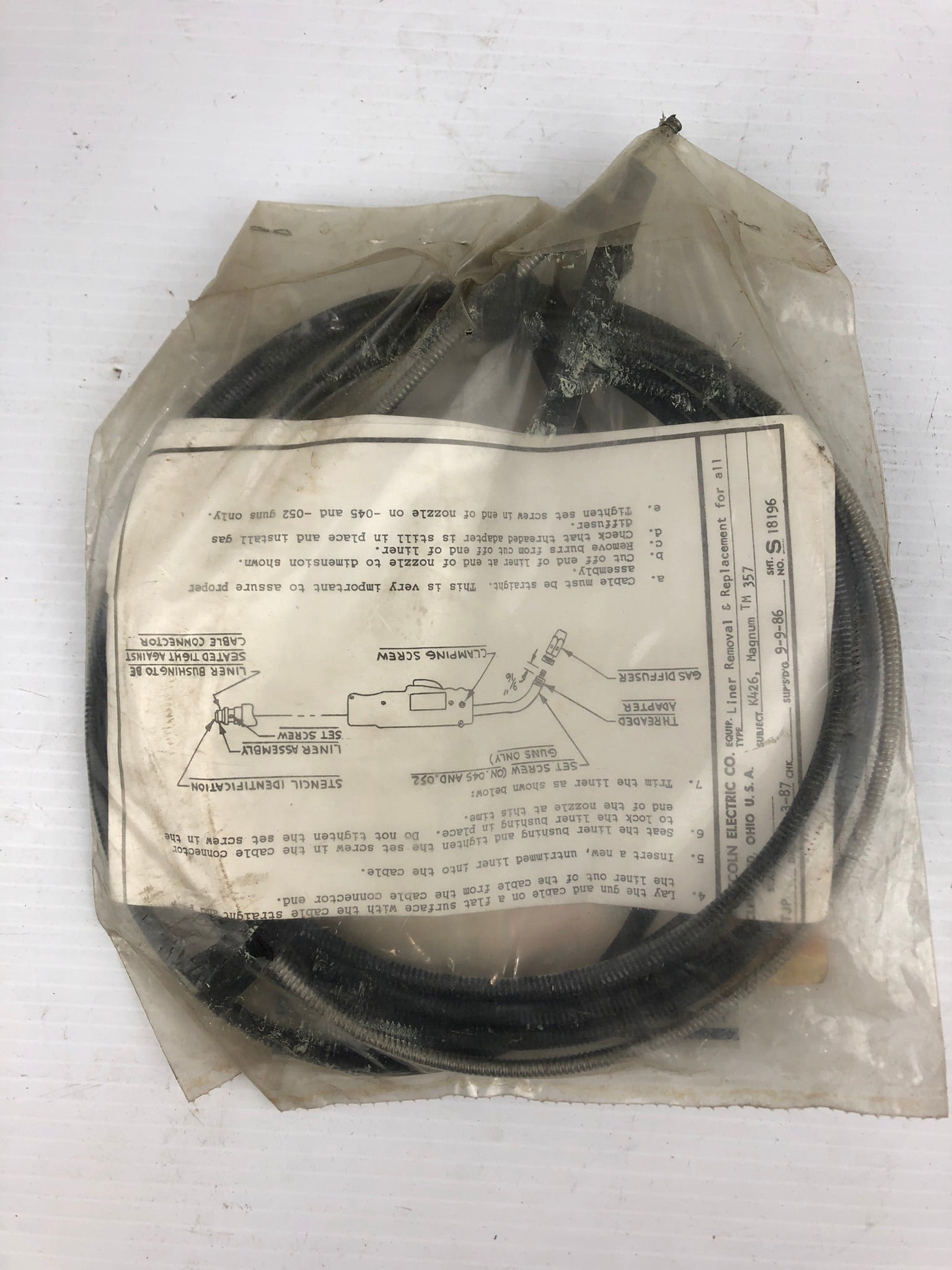 Lincoln Electric M15171-6 Liner Cable Assembly 15 ft. Fits K-426-052