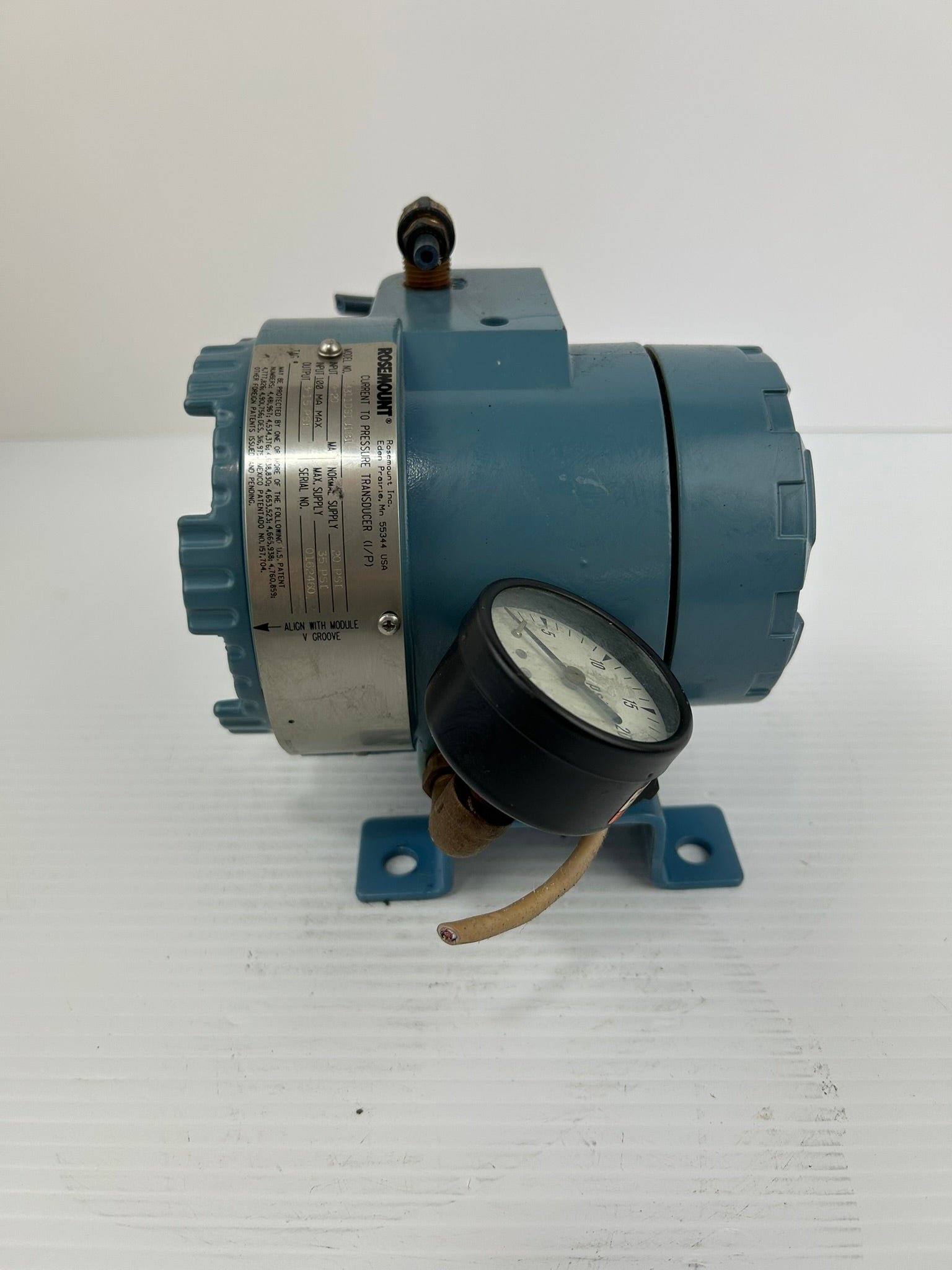 Rosemount 3311DS1J1B1 Current Pressure Transducer with Side Gauge 0-30 PSI