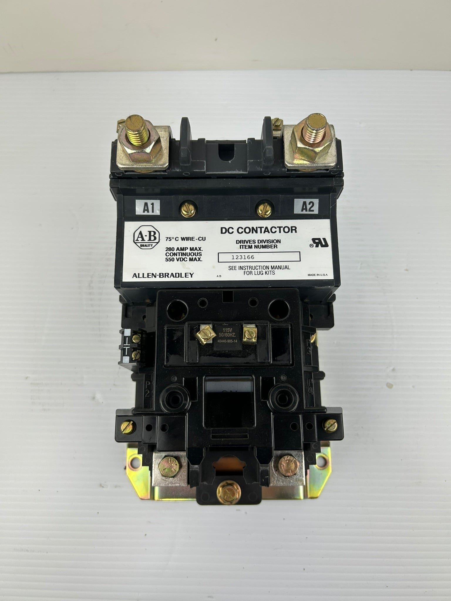 Allen Bradley 123166 DC Contactor 280 Amp 550VDC 115VAC Coil AB Drive 595-A /C