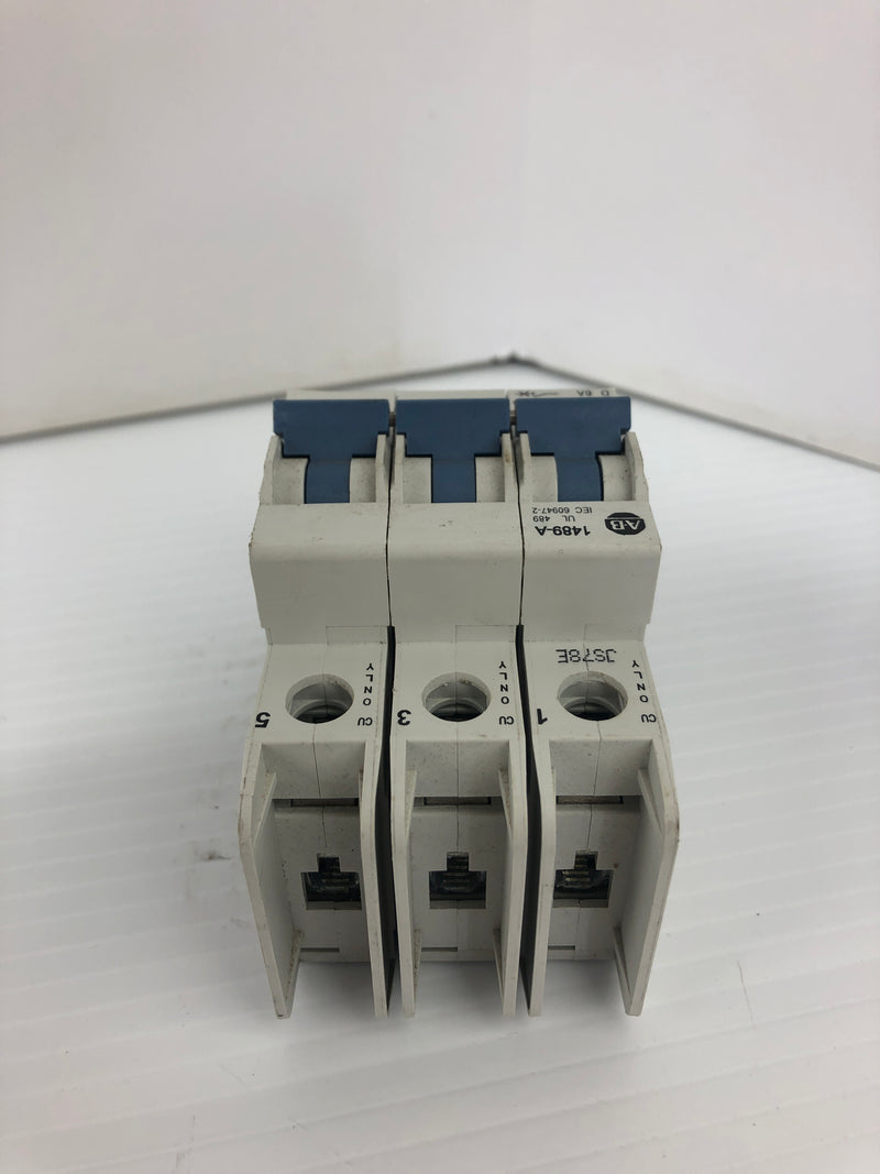 Allen-Bradley 1489-A3D060 Circuit Breaker Ser. A 415V 6A 3P 50/60Hz - Lot of 2