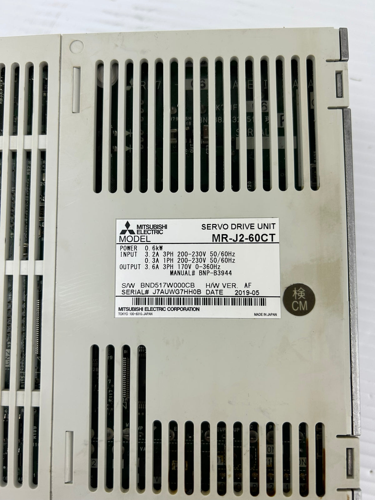 Mitsubishi MR-J2-60CT AC Servo Drive 0.6kW 3.6A 170V 3PH CNC