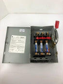 GE TH3361 Model 10 Heavy Duty Safety Switch with (3) Fusetron Fuses FRS20 480V