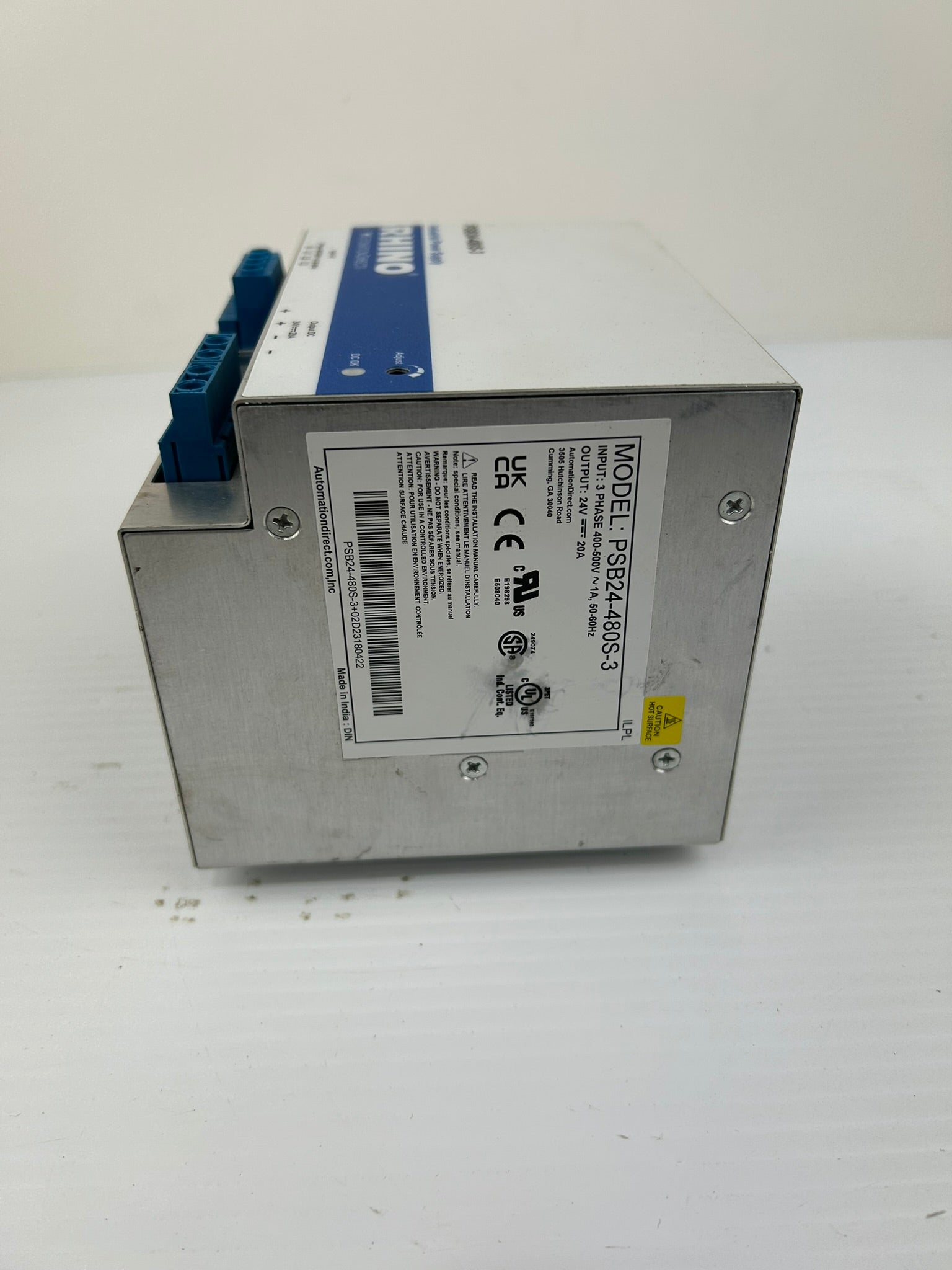 Rhino Automation Direct PSB24-480S-3 Industrial Power Supply