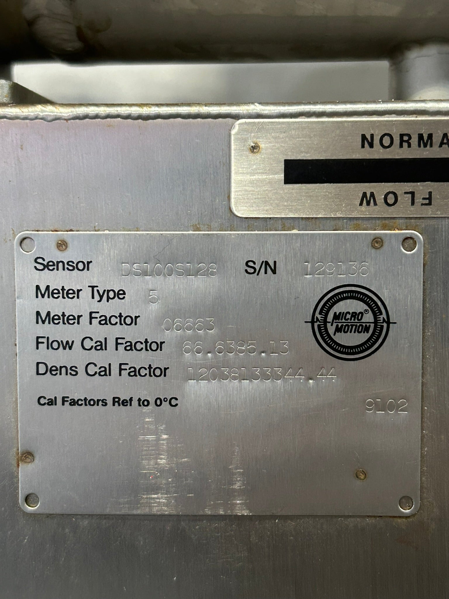 Micro Motion D S100S128 Mass Flow Sensor 2250PSIG 500mA 15V - Blue Transmitter