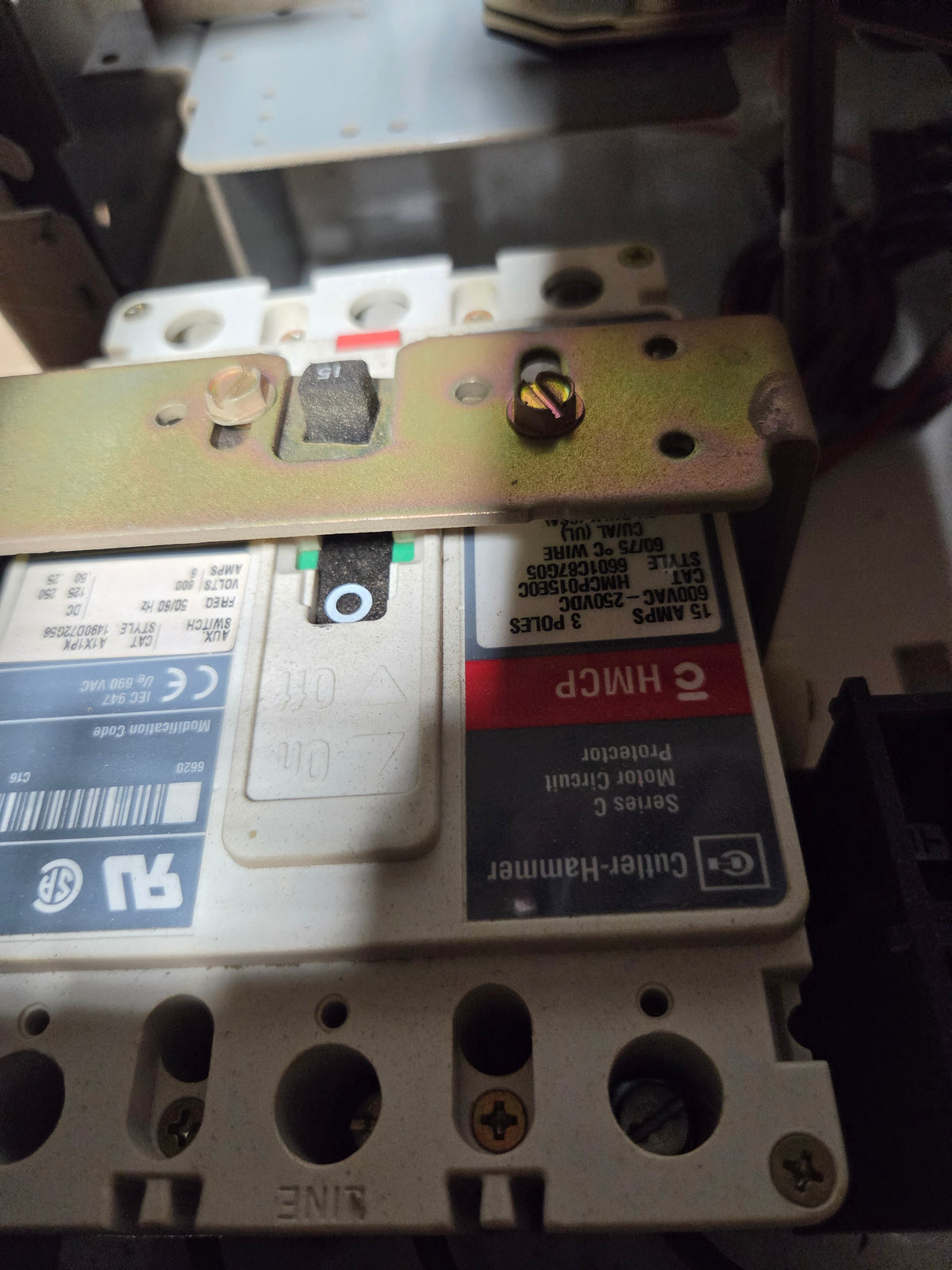 Allen-Bradley 2107B MCC Bucket 3HP 3PH 480V Size 1 FVR 15A Breaker - No Door