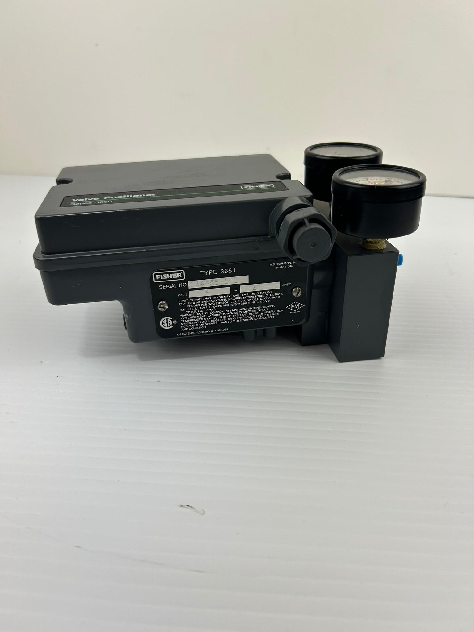 Fisher 3661 Valve Positioner Series 034455-1-1 Input 4 to 20 mADC