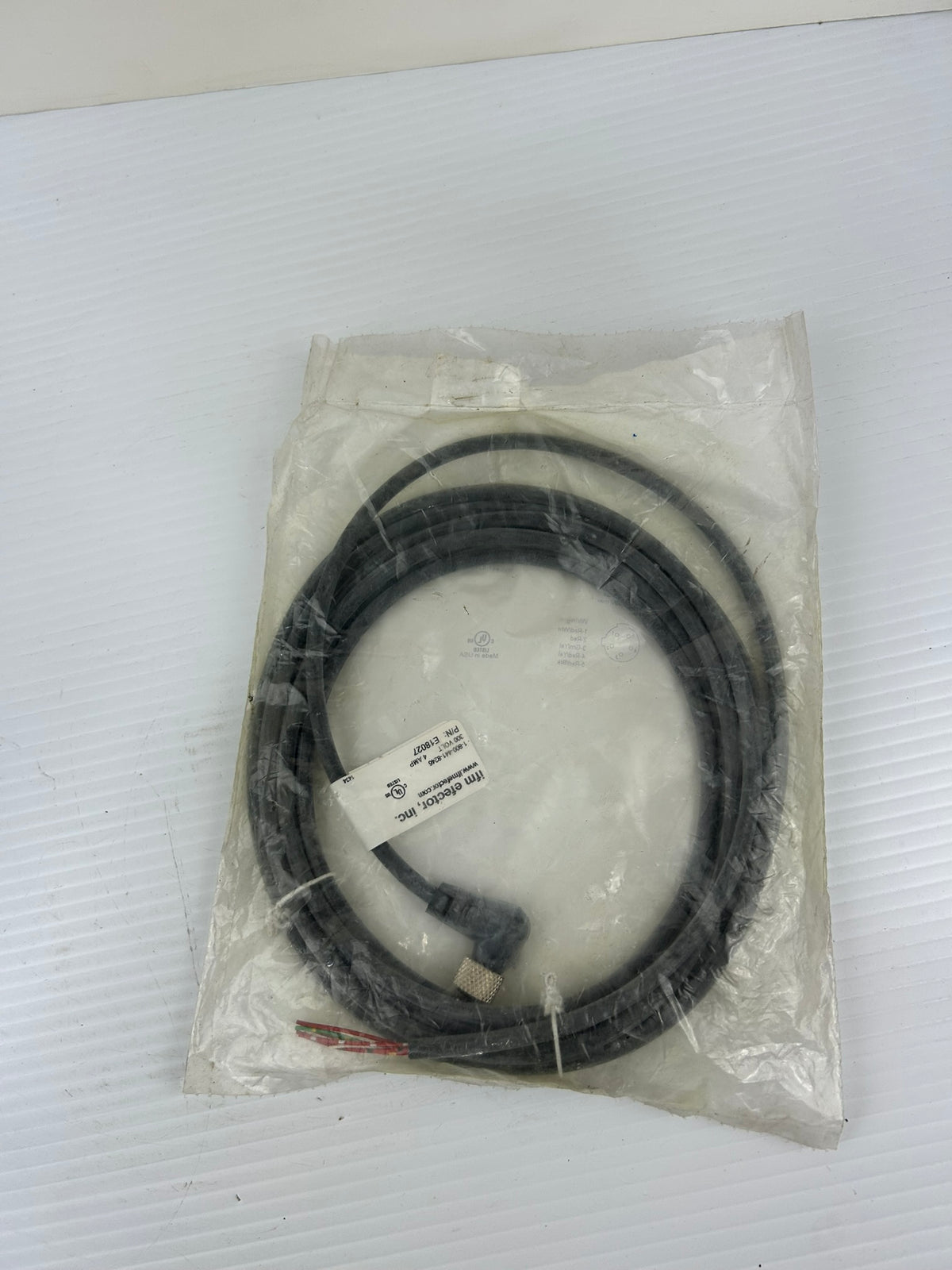IFM E18027 4M 5-Pin Female Right Angle Cordset 1/2"-20 PUR Cable PN4