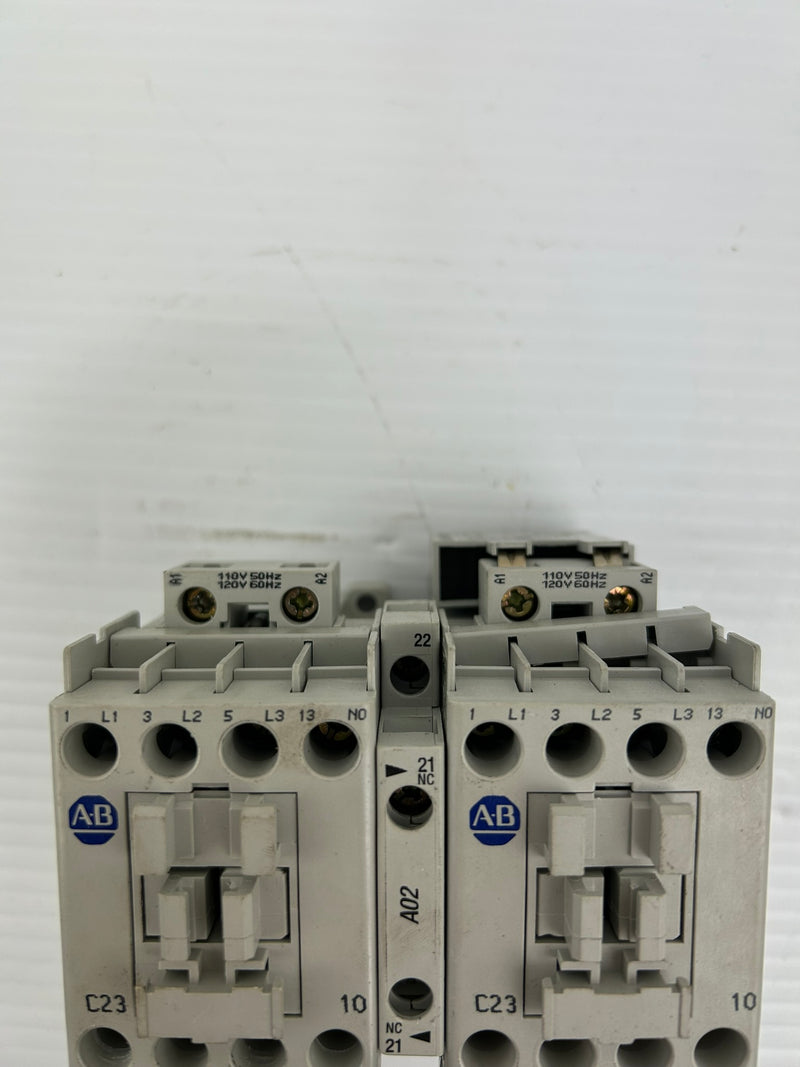 Allen Bradley 100-C23*10 Contactor Ser. C w/ 100-FSV136 - 2 Contactors Connected