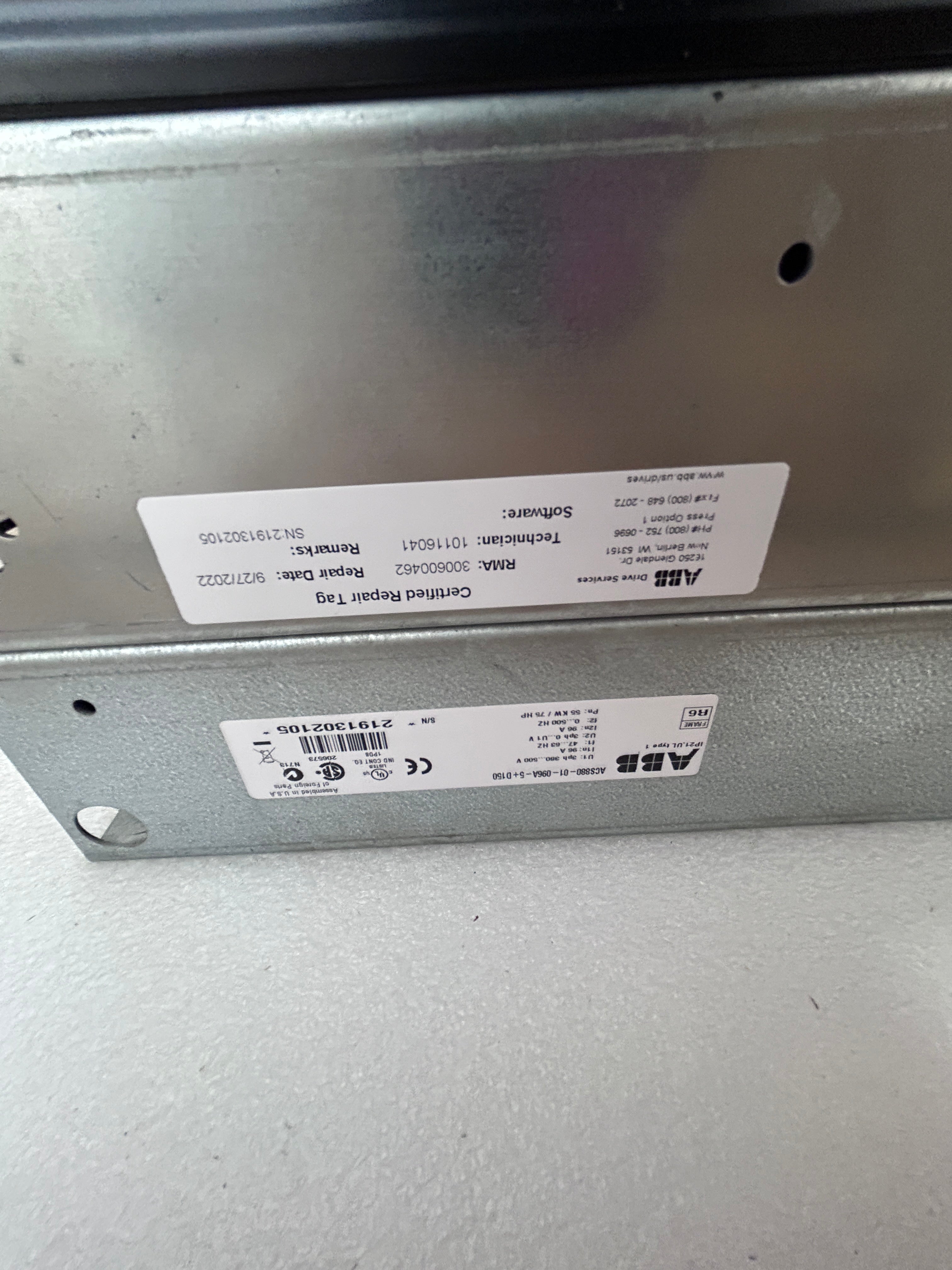 ABB ACS880-01-096A-5+D150 AC Drive VFD 75HP 480V 96A 3PH - Manufacturer Repaired