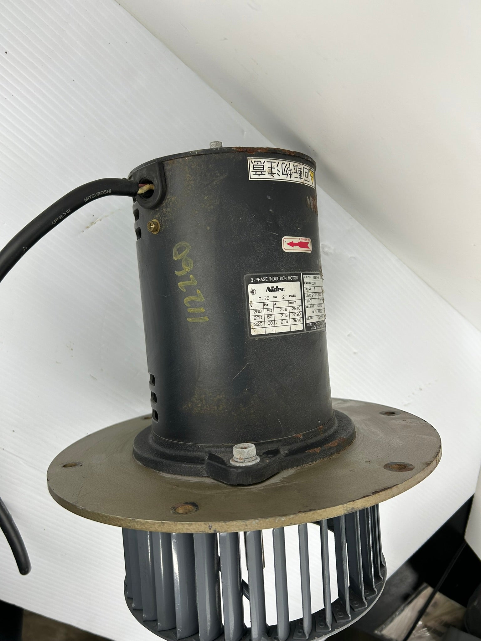 Nidec BDLQ-5T 040T0 3 Phase Induction Fan Motor 0.75kW 2 Poles