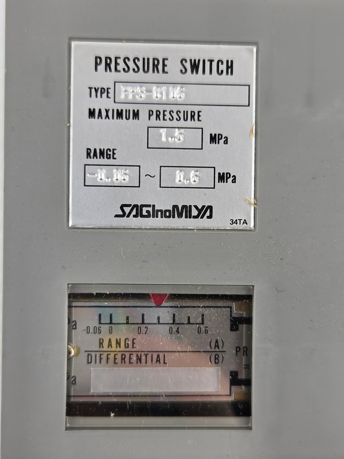 Saginomiya FPS-C106 Pressure Control Switch 1.5MPa -0.06~0.6 MPa