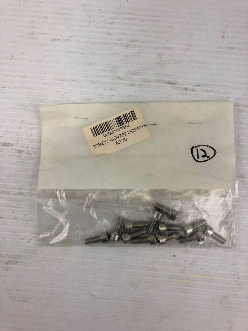 109354 Screw ISO476 M06X010 A270 - Lot of 12