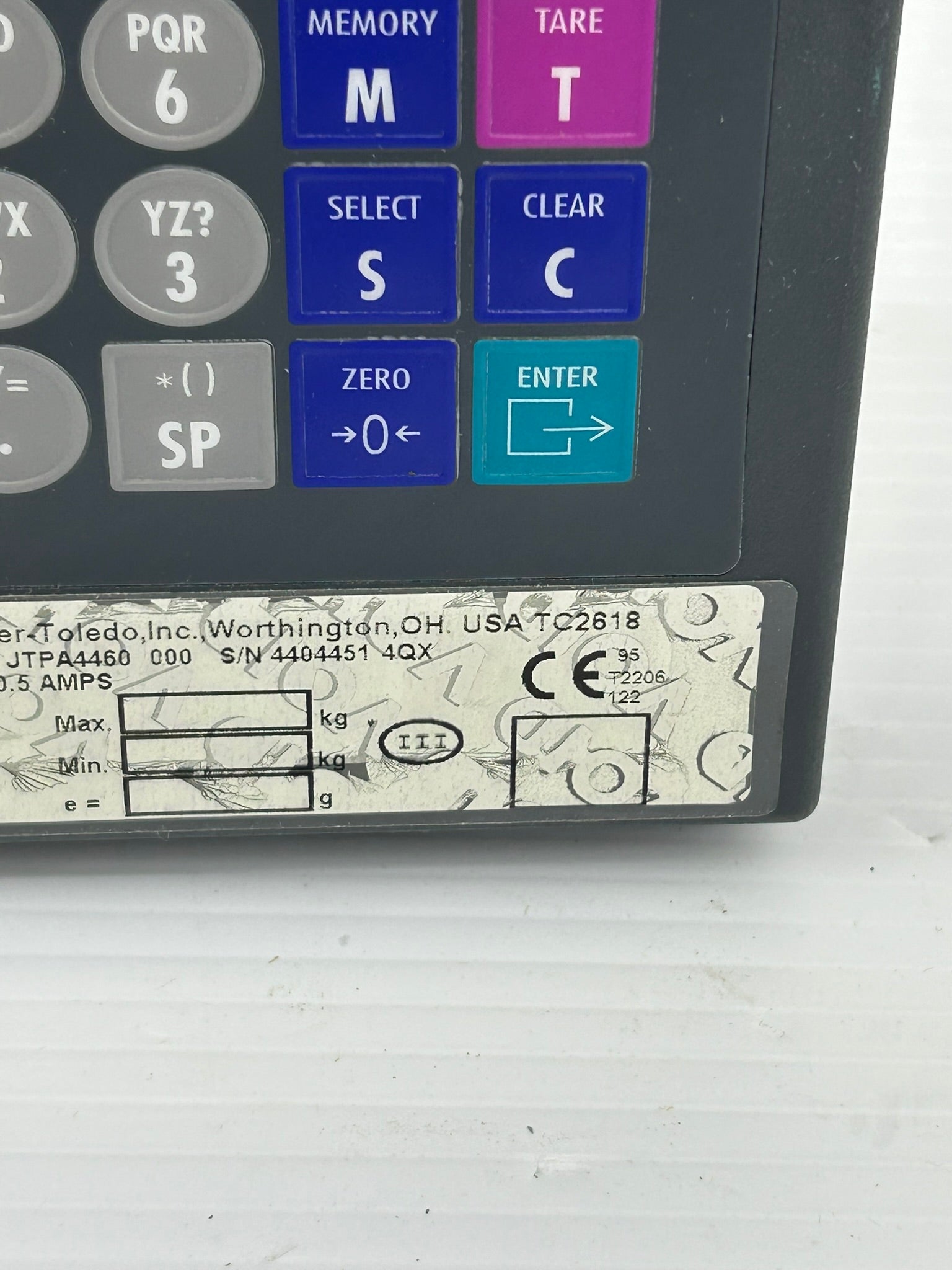 Mettler Toledo JAGUAR Scale Controller Interface Panel Nema 4, Nema 12