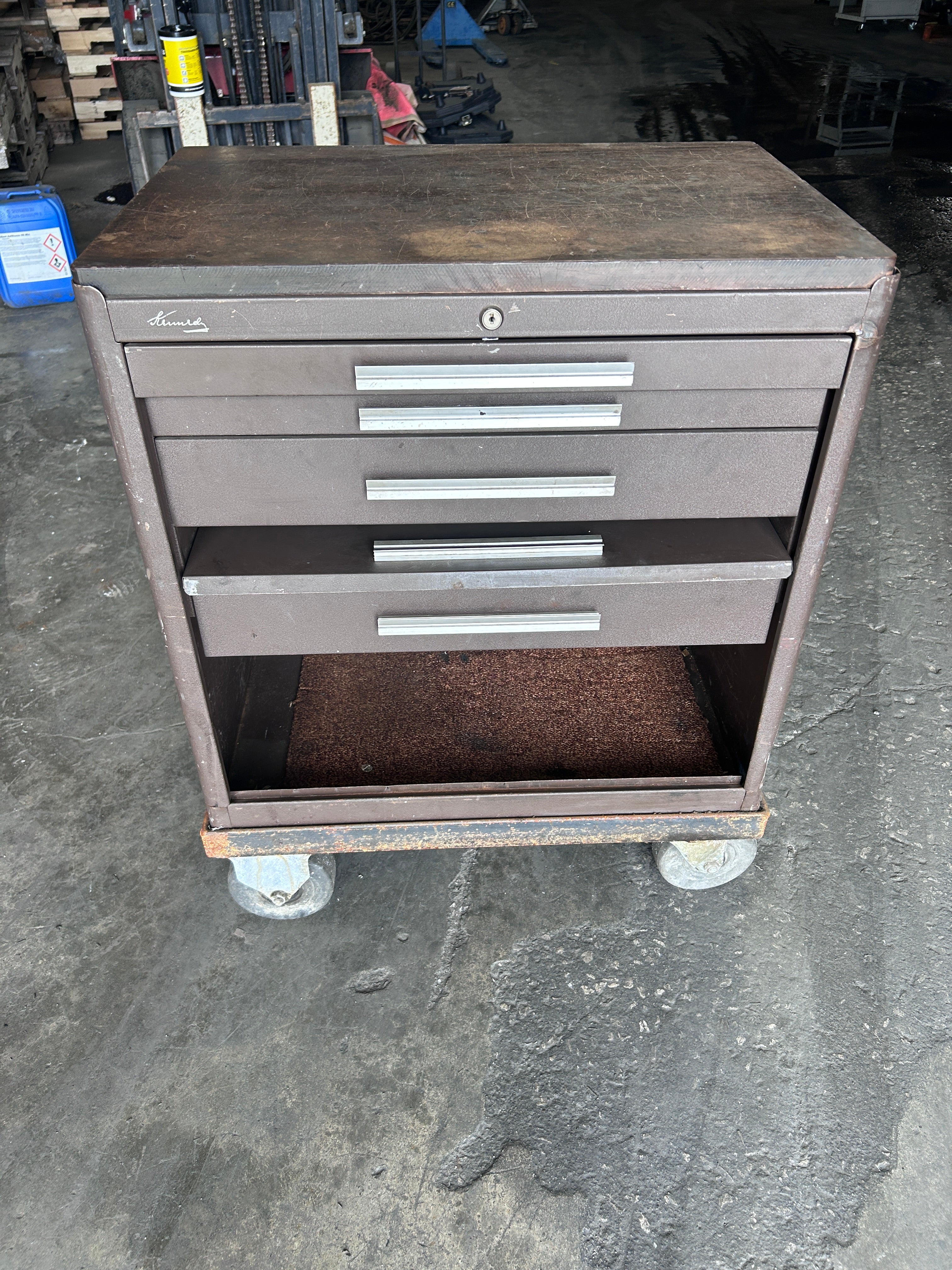 Kennedy Kits Style 294 Rolling Tool Cabinet Machinist Chest Brown Vintage USA