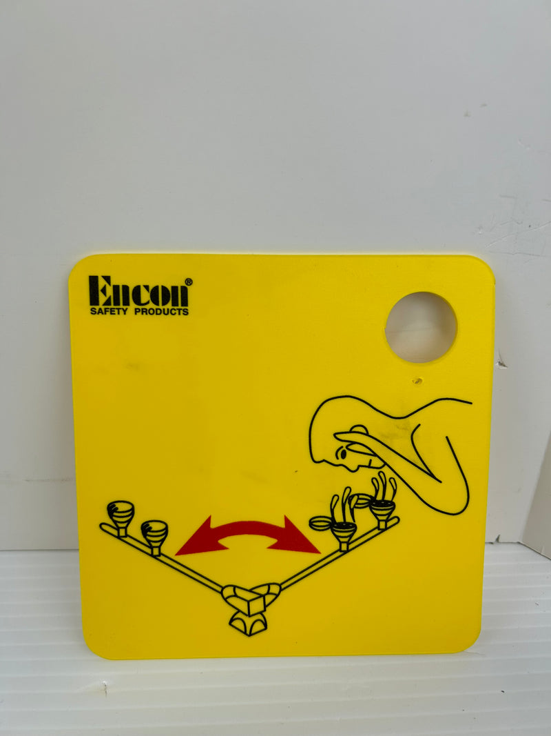 Encon Safety Swing Pull Away Eyewash Station Sign Yellow - Lot of 9