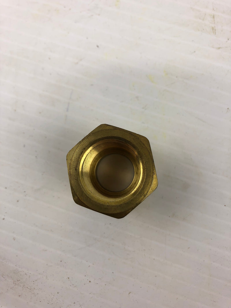 7/8" Brass Hex Nut - Inside Diameter 3/4"