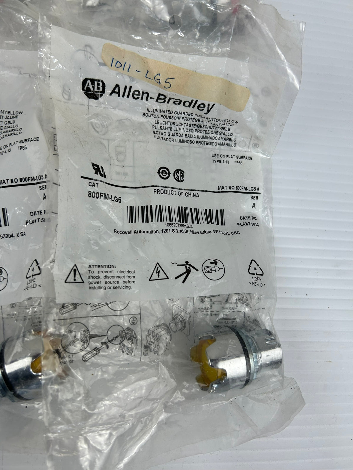 Allen Bradley Push Button NEW Lot of 8 800FM-LG5 800F-PQ5W 800FM-F2 800F-PQ11