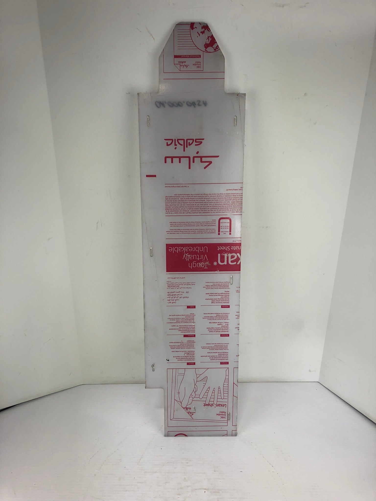 Sabic Innovative Plastics Lexan Polycarbonate Sheet 33-1/4" x 7-7/8" x 1/8"