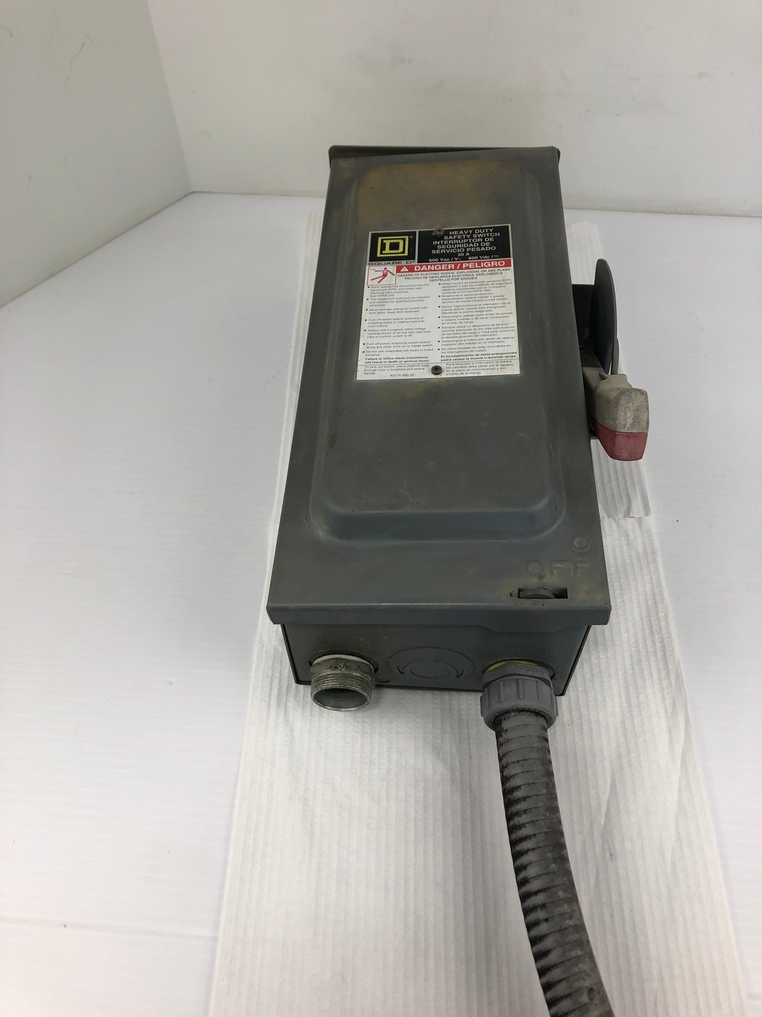Square D Heavy Duty Safety Switch with (3) FRSR15 Bussmann Fusetron Fuses