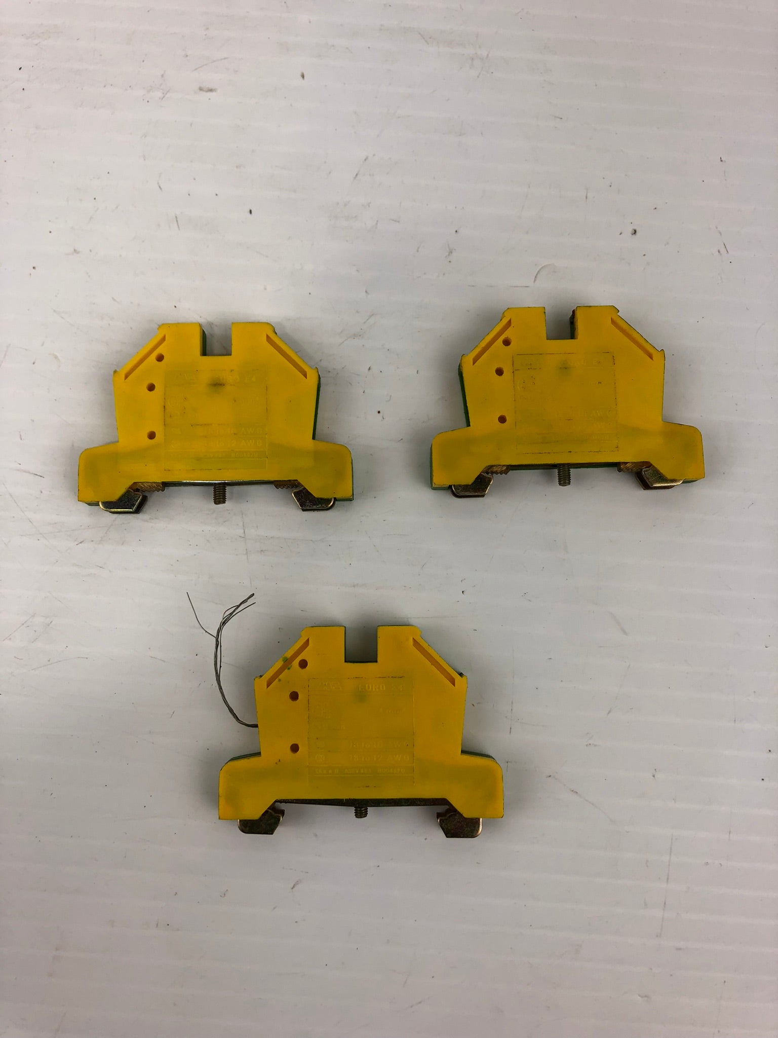 Morsettitalia Euro E4 Ground Terminal Block Green & Yellow - Lot of 3