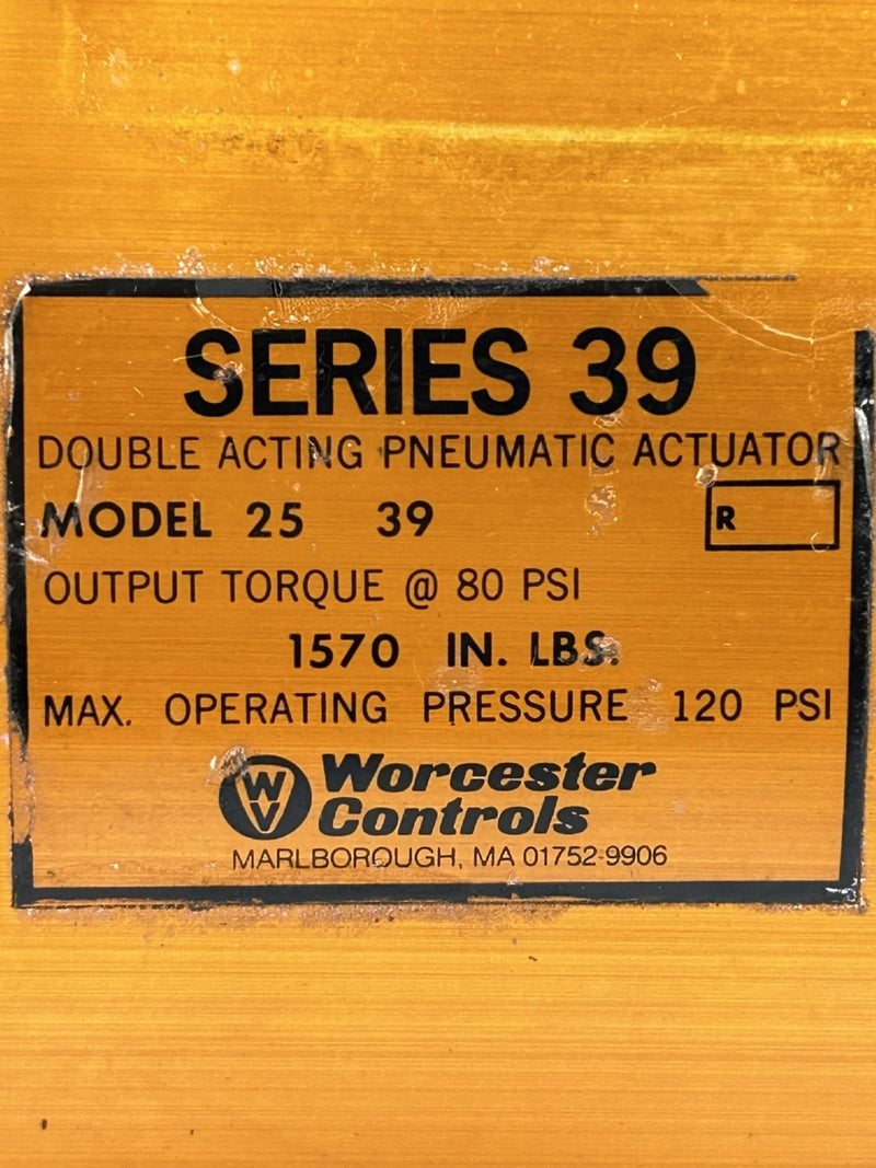 Worcester Controls 2539R Series 39 Pneumatic Actuator 120 PSI