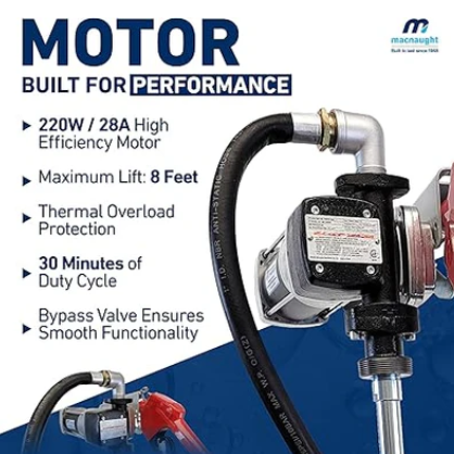 12V Fuel Transfer Pump High Flow 20 GPM 1" Macnaught EXDFP12-001 ***