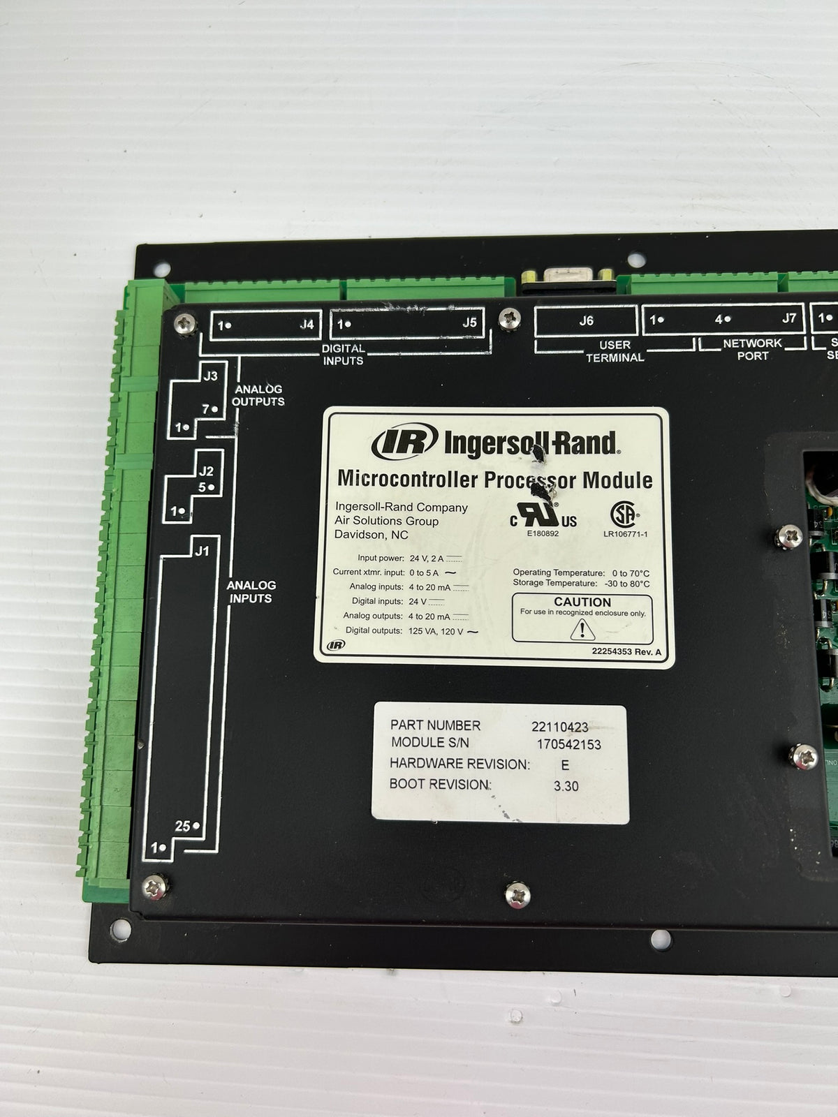 Ingersoll Rand 22110423 Microcontroller Processor Module Rev E