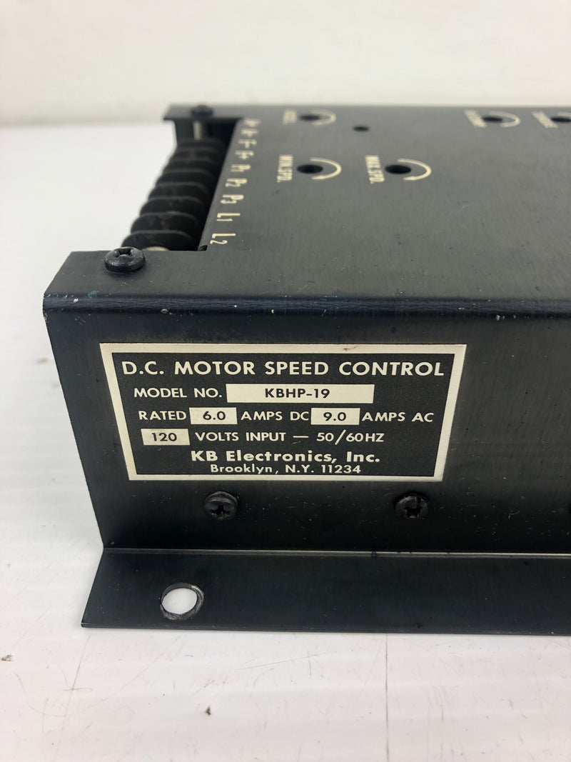 KB Electronics KBHP-19 D.C. Motor Speed Control 6.0/9.0 AMPS 120V 50/60Hz