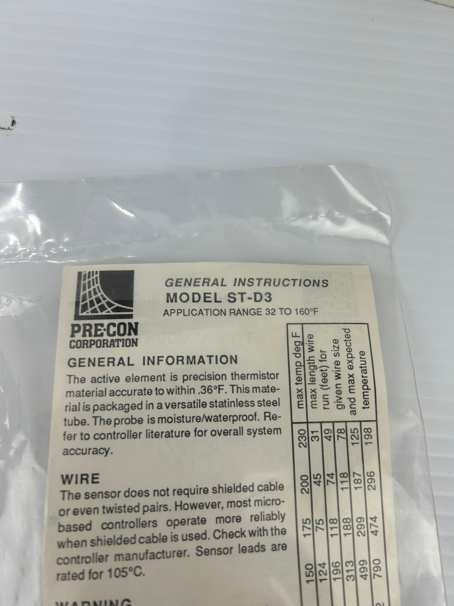 Pre-Con Corp. ST-D3 Temperature Sensor - Lot of 3
