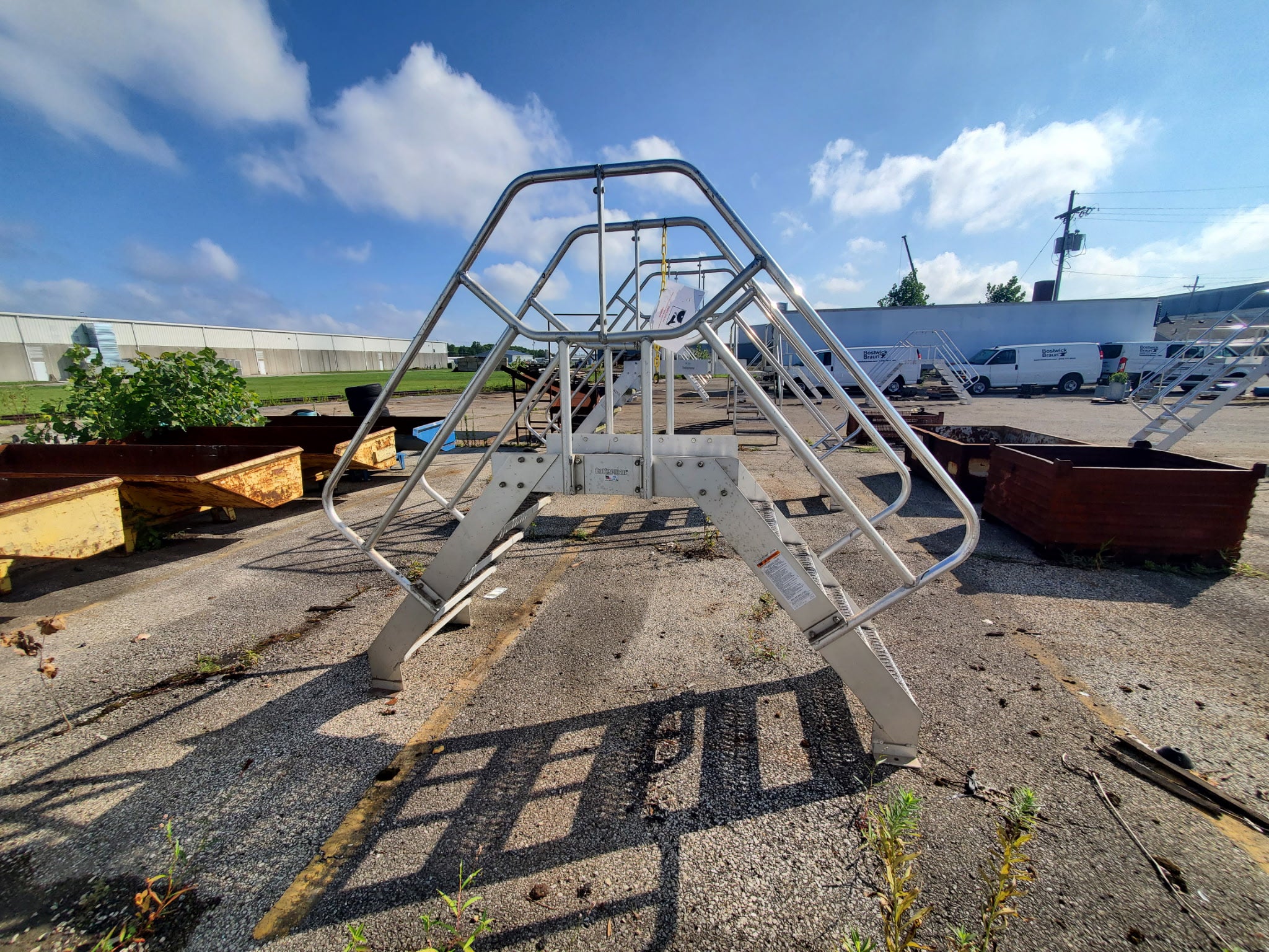 Cotterman Aluminum Crossover Bridge Ladder Platform Stairs & Handrails 91" L