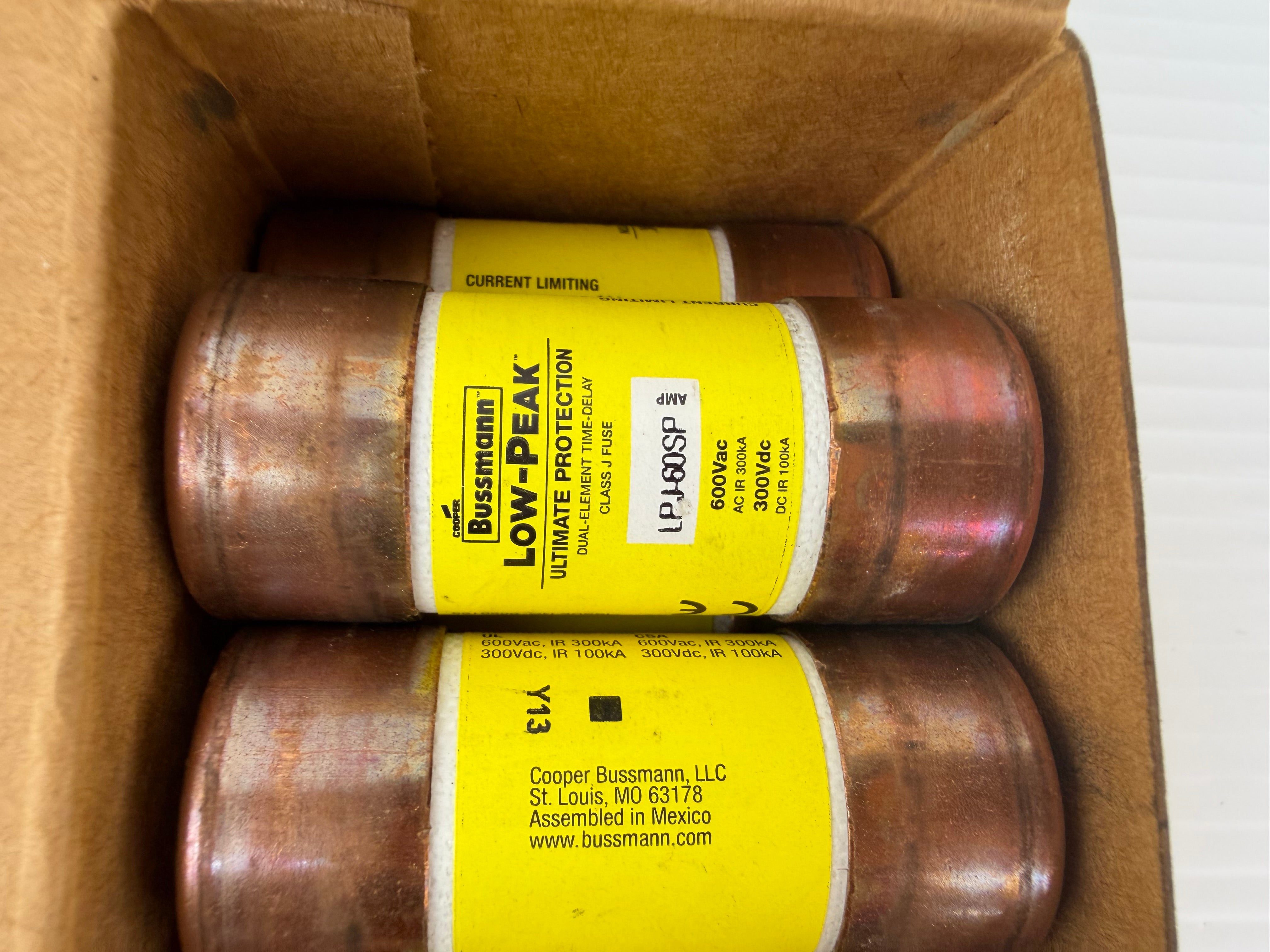 Cooper Bussmann LPJ-60SP Low Peak Fuses Class J 60 Amp Lot of 8
