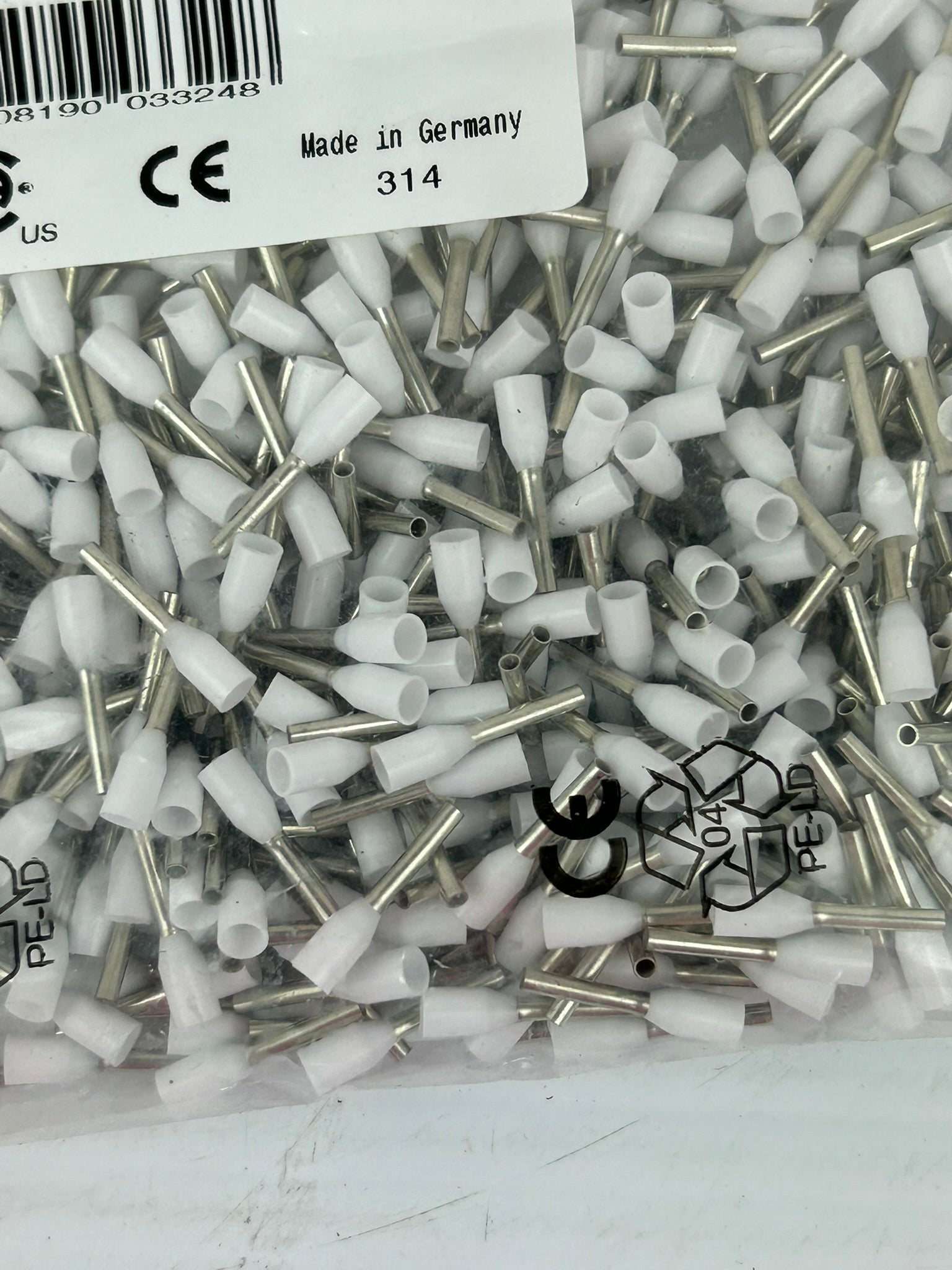 Weidmuller 0462900000 Wire-End Ferrule White - Lot of 1500
