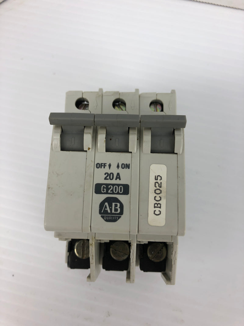 Allen Bradley G200 Circuit Breaker 1492-CB3 Ser. A 20A 3P