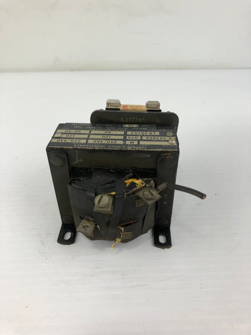 Allen Bradley X-343858 Control Circuit Transformer .075 KVA 50/60Hz Type M