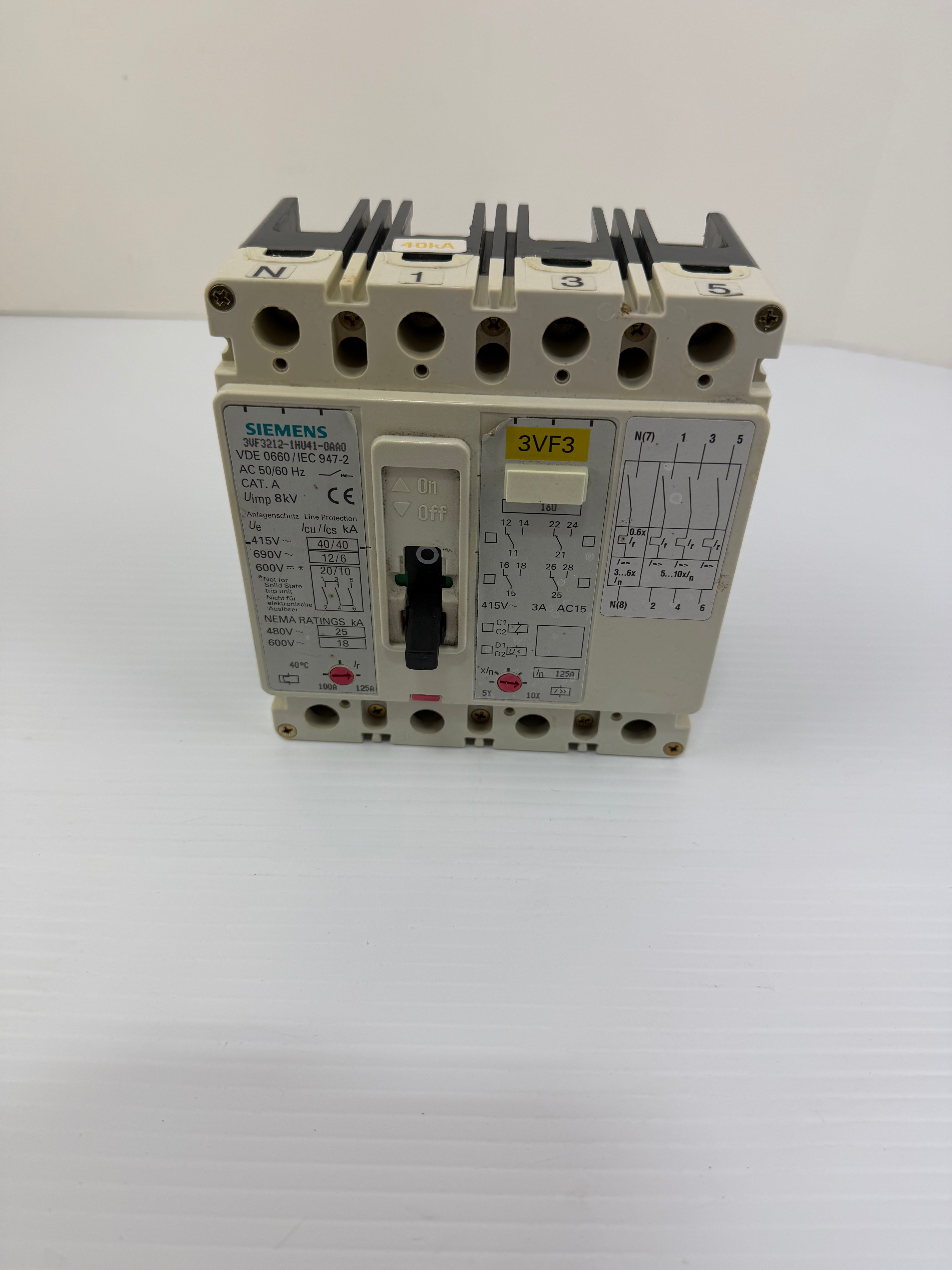 Siemens Circuit Breaker 3VF3212-1HU41-0AA0 100-125A Ships from US