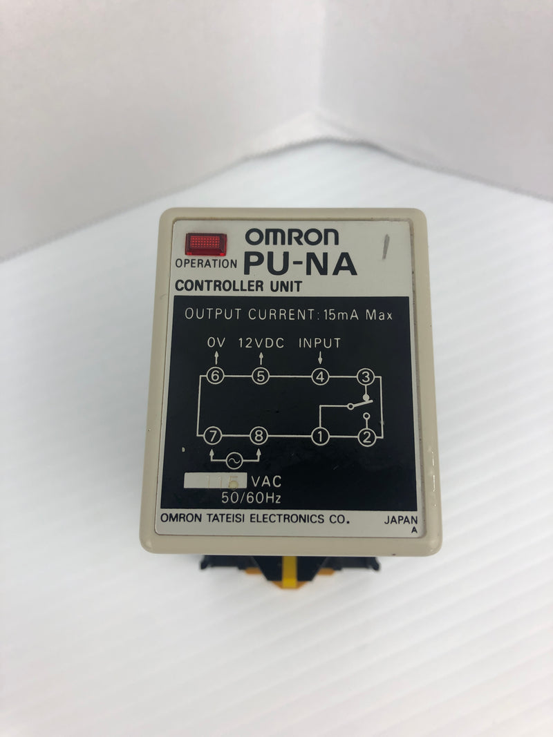 Omron PU-NA Controller Unit 115VAC 15mA 50/60Hz With 2462YT Base 250V 7.5A