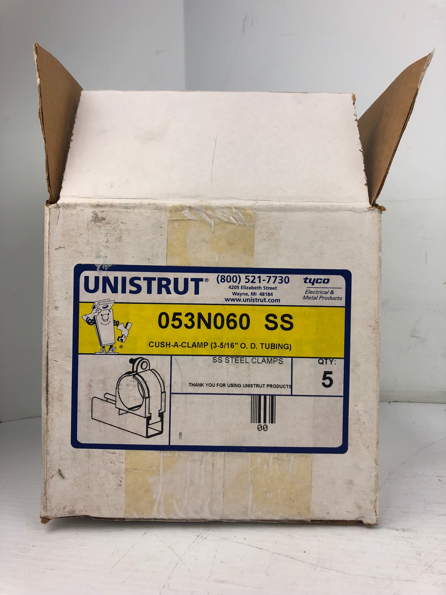 Tyco Unistrut Stainless Steel Clamps 053N060 SS Cush-a-Clamp - Box of 5